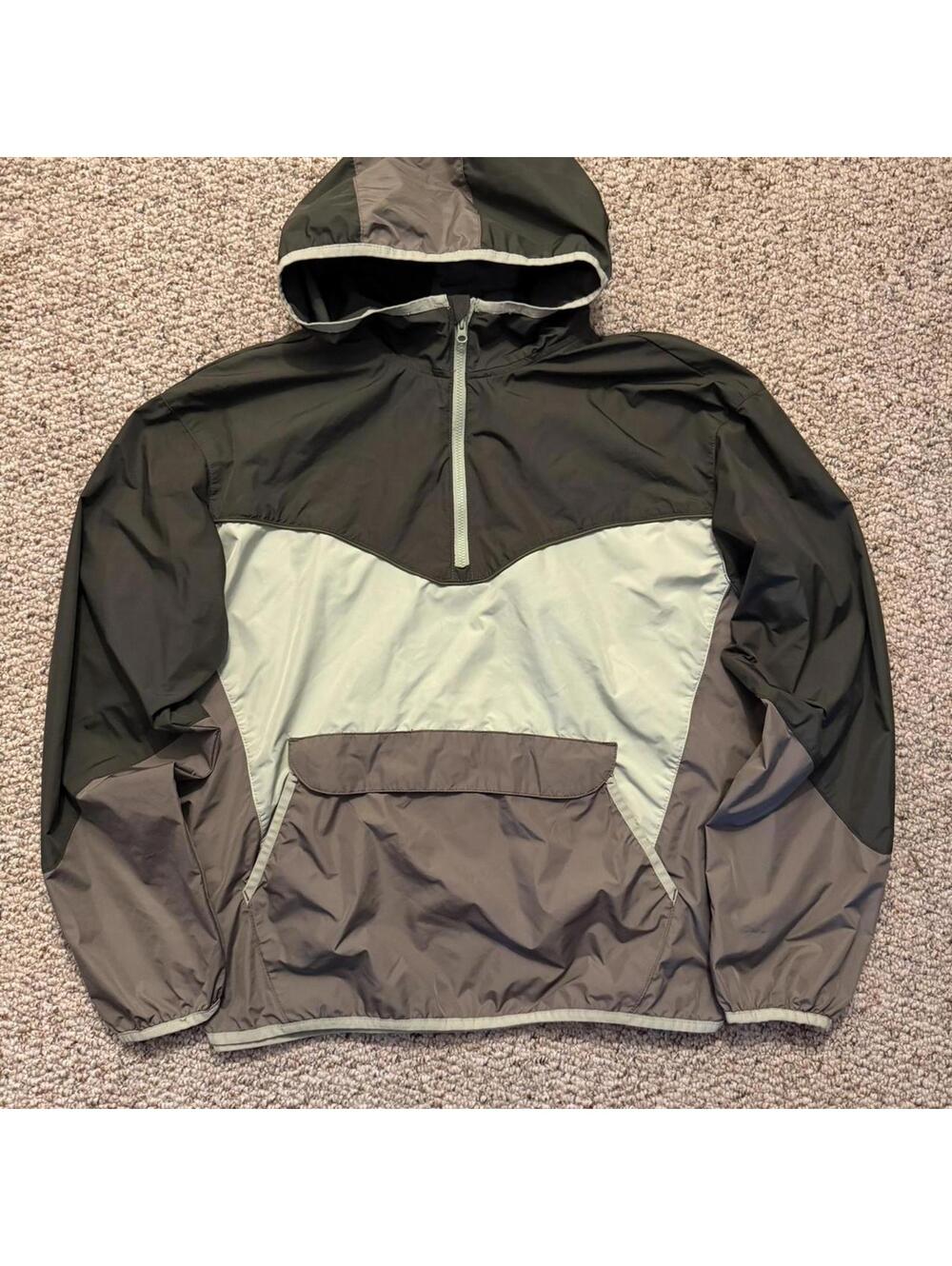 Wrangler All Terrain Gear grey/green light windbreaker anorak half zip jacket